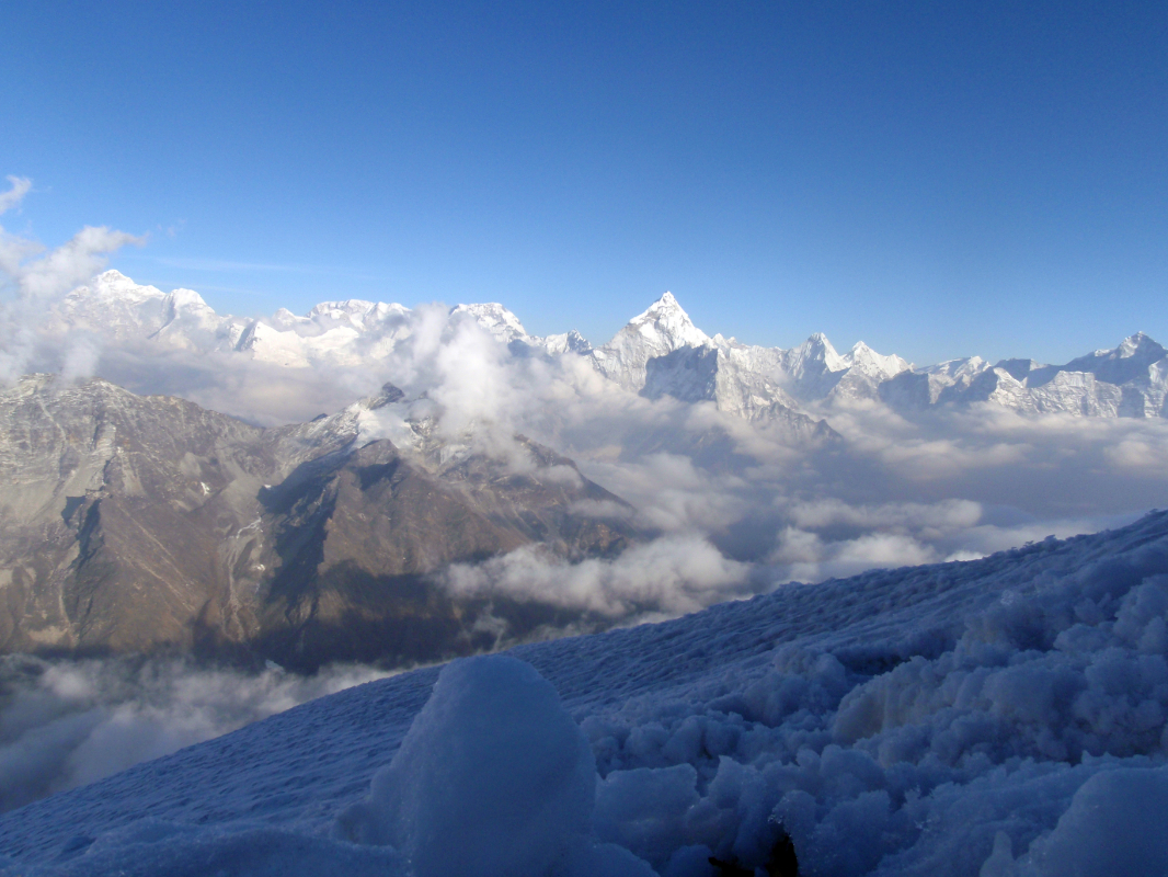View to the east and SE from Lobuche high camp